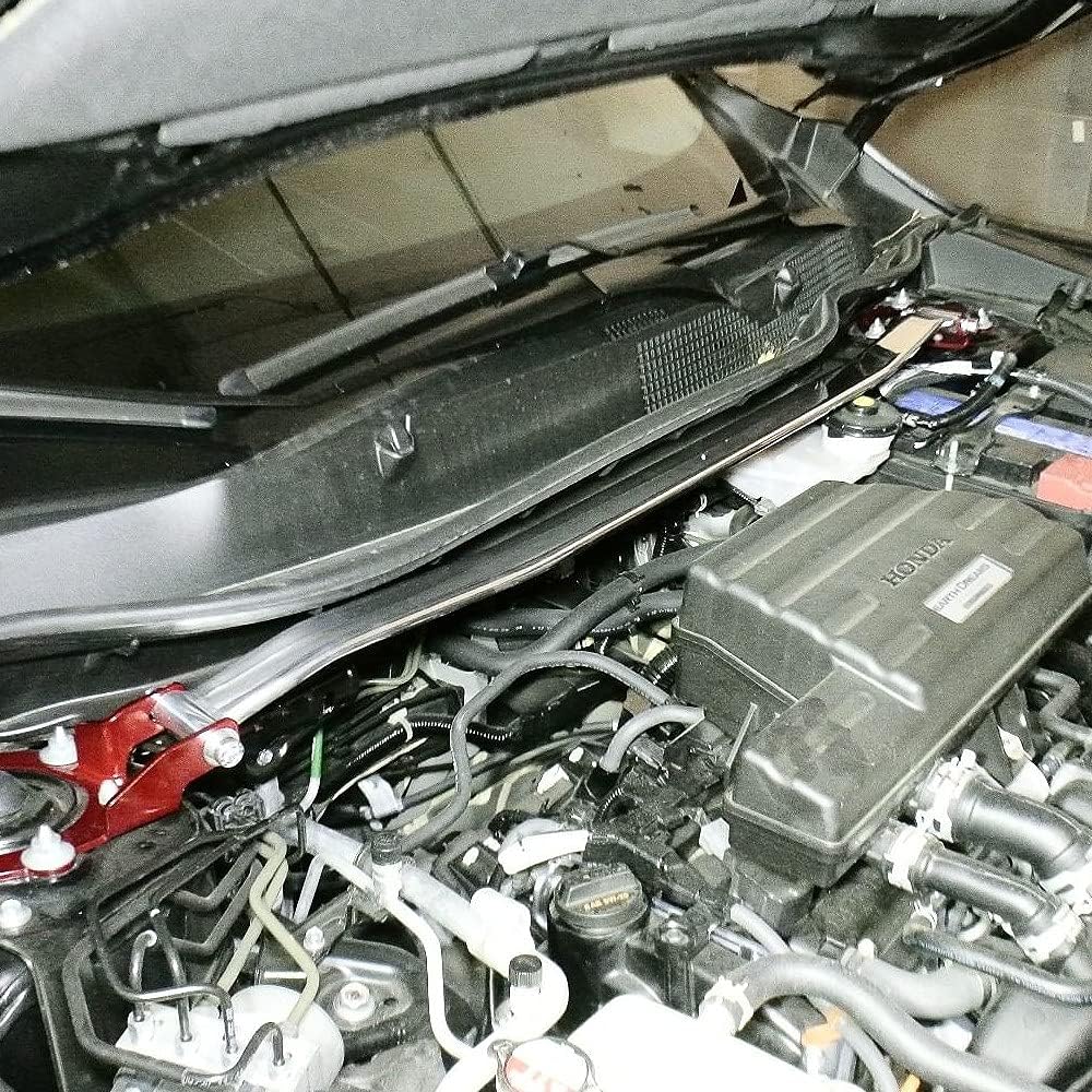 Megan Racing MR-SB-HCV17FU-1P Steel/Aluminum Polish Race Spec Front Upper Strut Bar Tower Brace