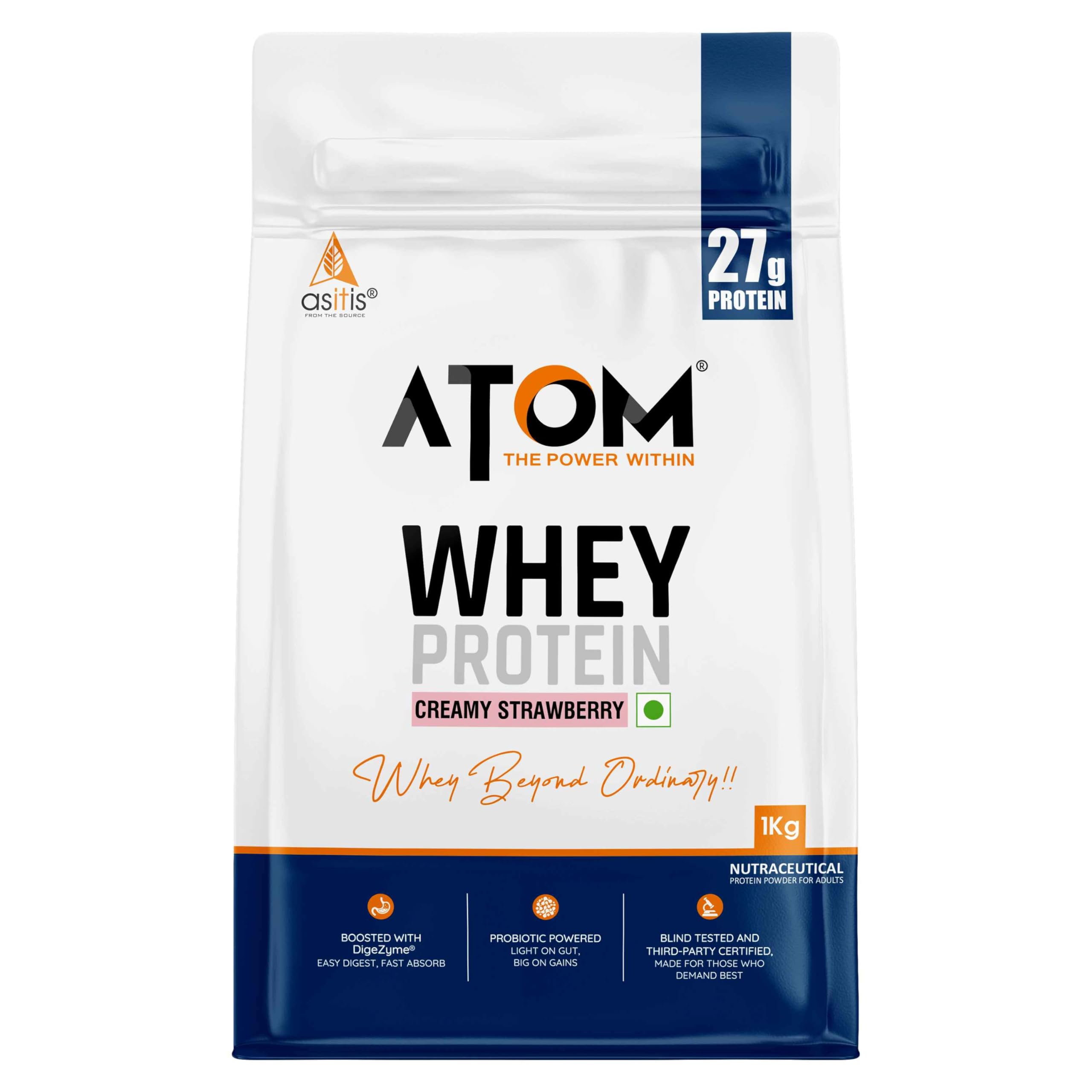 AS-IT-IS ATOM Raw Whey Protein 1kg with Enzymes | 28.5g Protein | USA Labdoor certified | 6.4g BCAA — Amazon image 23