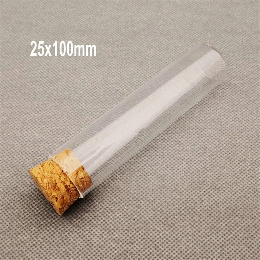 Laborausstattung und -bedarf Außendurchmesser 25 mm, Reagenzglas aus Glas mit flachem Boden und Korken, Reaktionsgefäß verdicktem for Labor