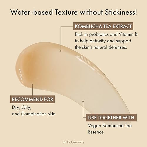 Miniatura 4 de Dr.Ceuracle Vegan Kombucha Tea Gel Cream – Hidratante ligero y acuoso con extracto de té de kombucha, aceite de semilla de girasol, cuidado de la