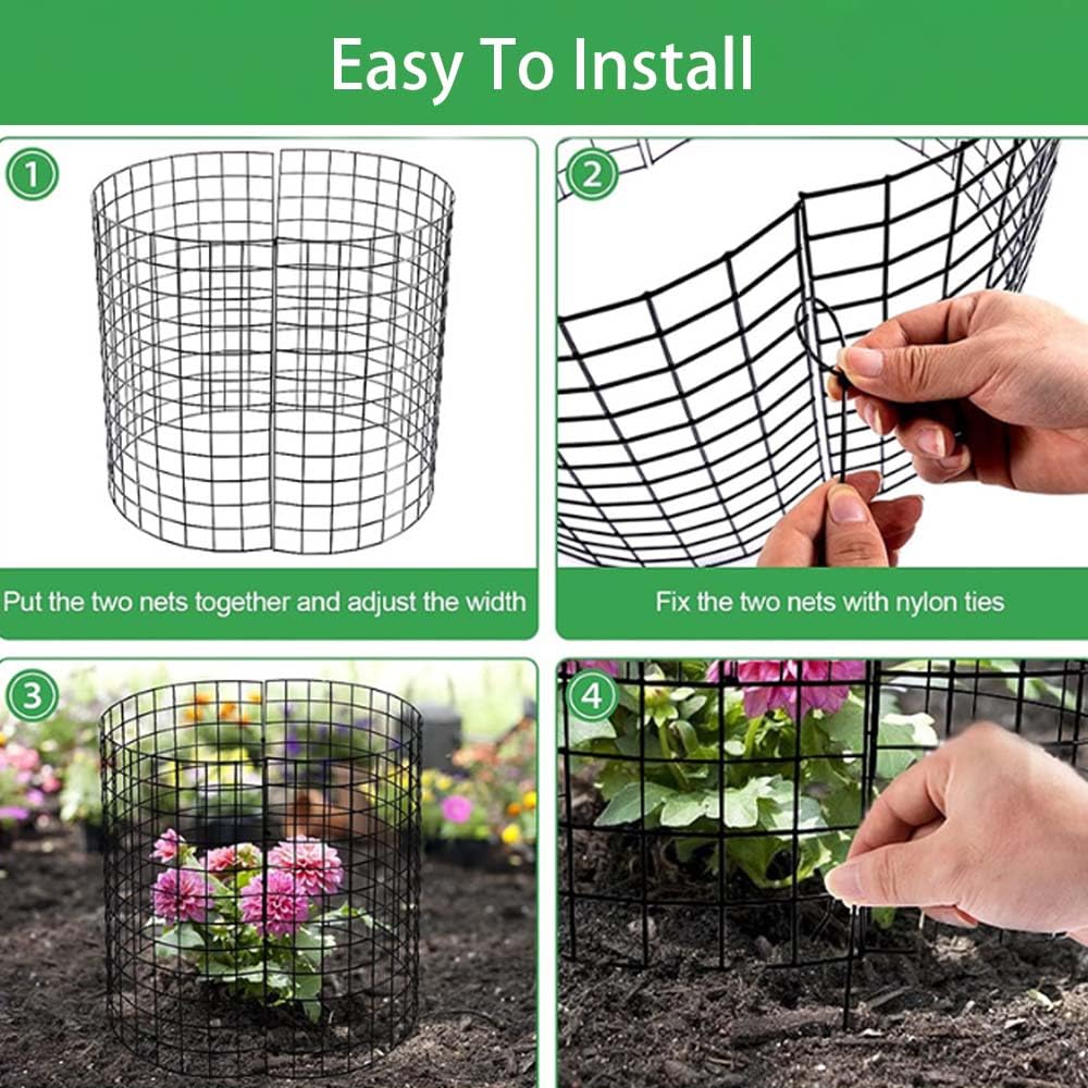 12 protectores de plantas, 16.6 x 14.6 pulgadas, malla de alambre para jardín, eficaz conejo, pollo y pato Bers - Defensa animal, protección de plantas, seguro para plantas
