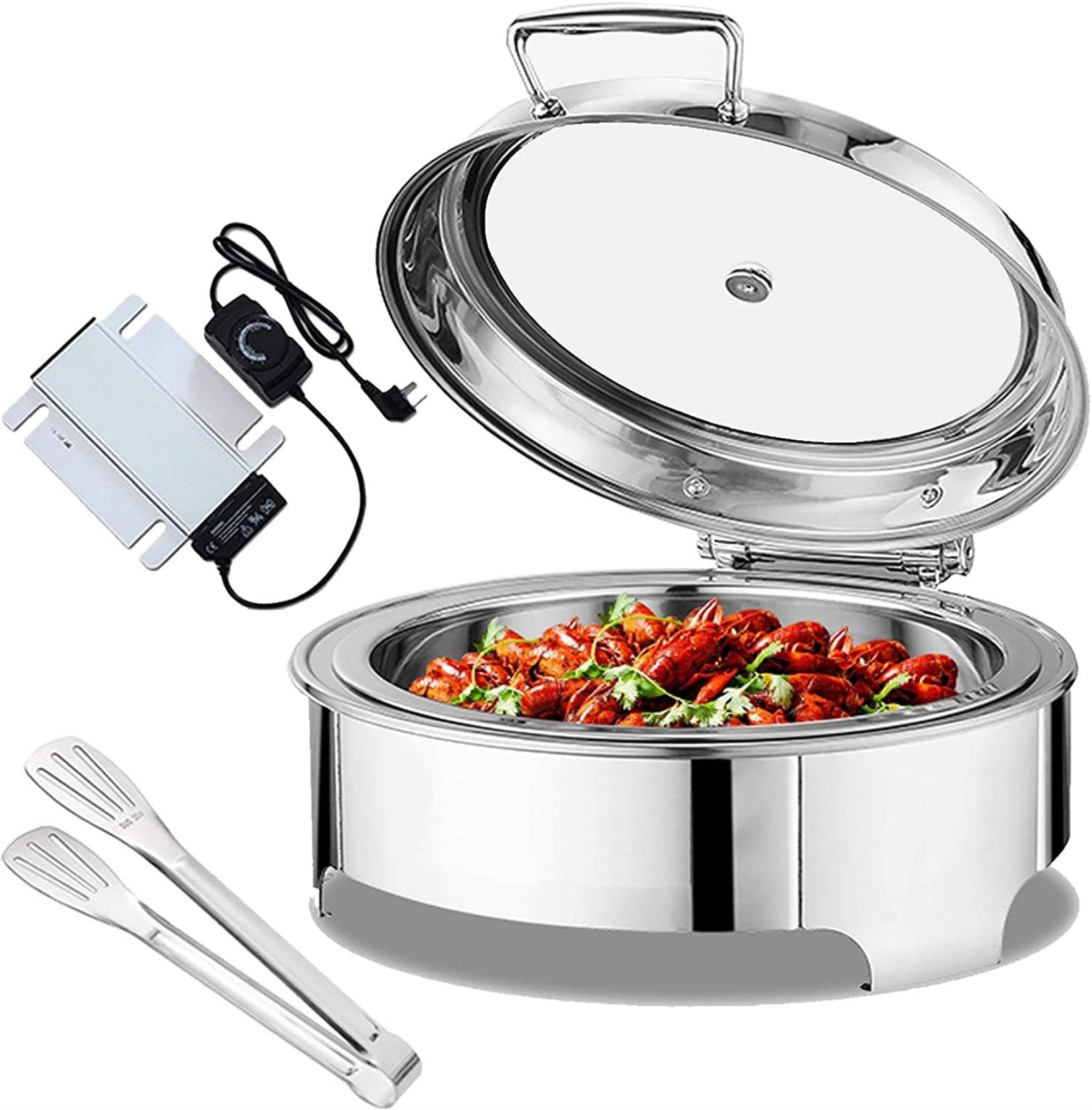 Buffet chaud réussi grâce au chafing dish électrique rond 6L en inox