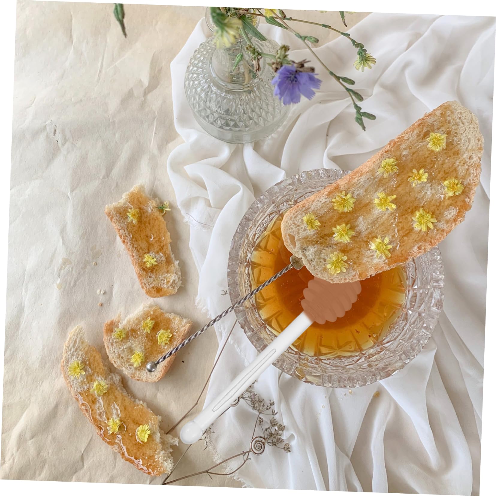 NAMOARLY 5pcs Honey Stick Honey Pot Sticks Home Honey Rod Multi-function Stirring Stick Honey Dipper for Honey Jar Portable Honey Stir Stick Clear Honey Dipper Plastic re-usable