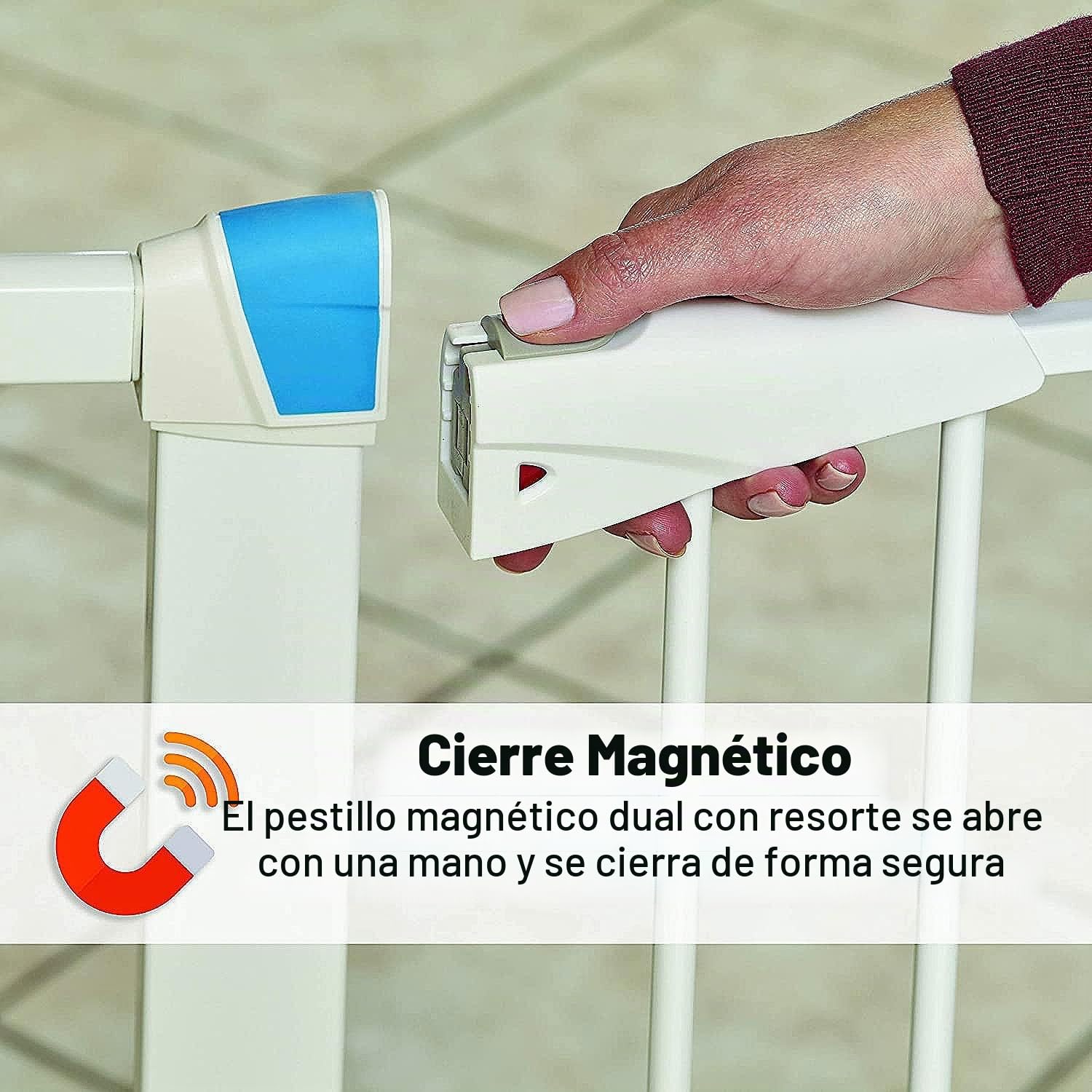 MidWest Homes for Pets - Puerta para mascota con tira brillante fosforescente, alto de 73,66 cm, en acero con barrotes, ancho de 96,52 cm, el marco se ilumina en la oscuridad, 2929SG-GL, blanco roto
