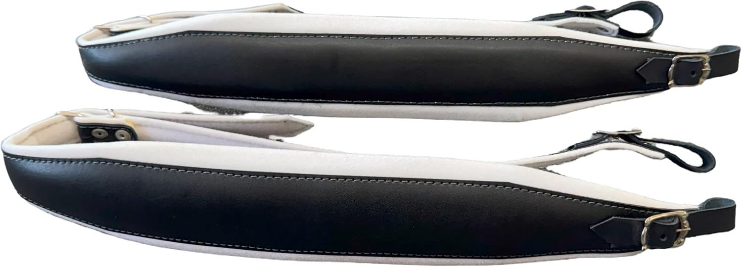 D'Luca MX3 Leather Accordion Straps White/Black