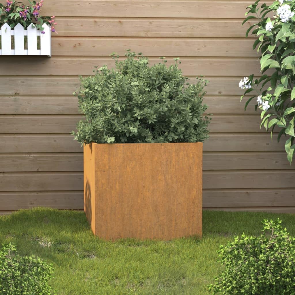 vidaXL Pflanzkübel, Blumenkübel zum Selber Bauen, Hochbeet für Garten Balkon Terrasse, Pflanzkasten aus Metall, Blumenkasten, Cortenstahl