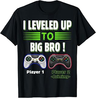 Raygun I Leveled Up to Big Bro!, Gamer New Brother T-Shirt