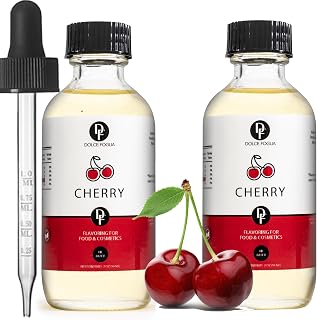Dolce Flav Cherry Extract – 2 Ounce Oil-Soluble Kosher, Sugar-Free, Concentrated Fruity Flavor for Candy, Chocolates & Desserts, Includes Measured Dropper, Pack of 2