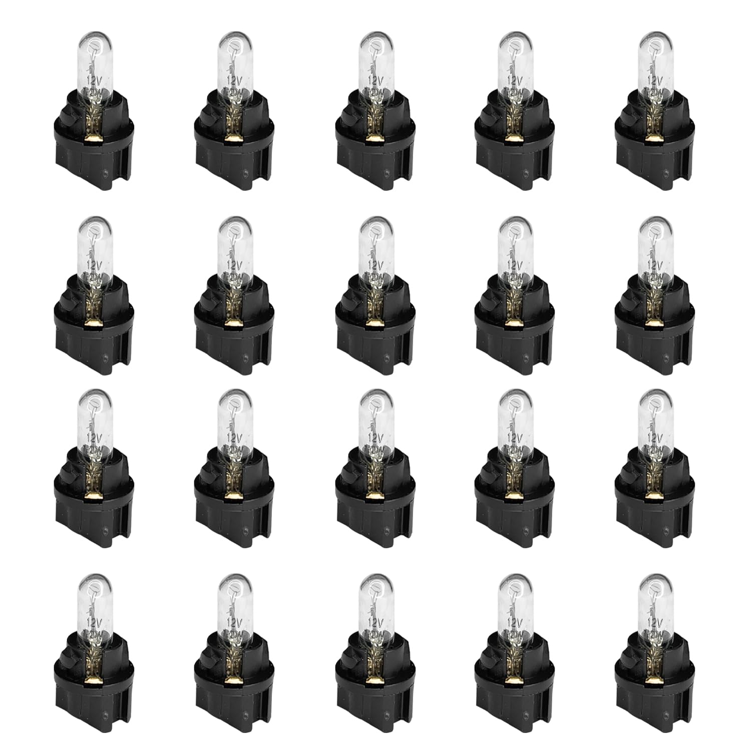 20PCS T5 17 57 86 Halogen Instrument Cluster Bulbs Kits 12V Dash Light for Car Interior Automotive Replacement