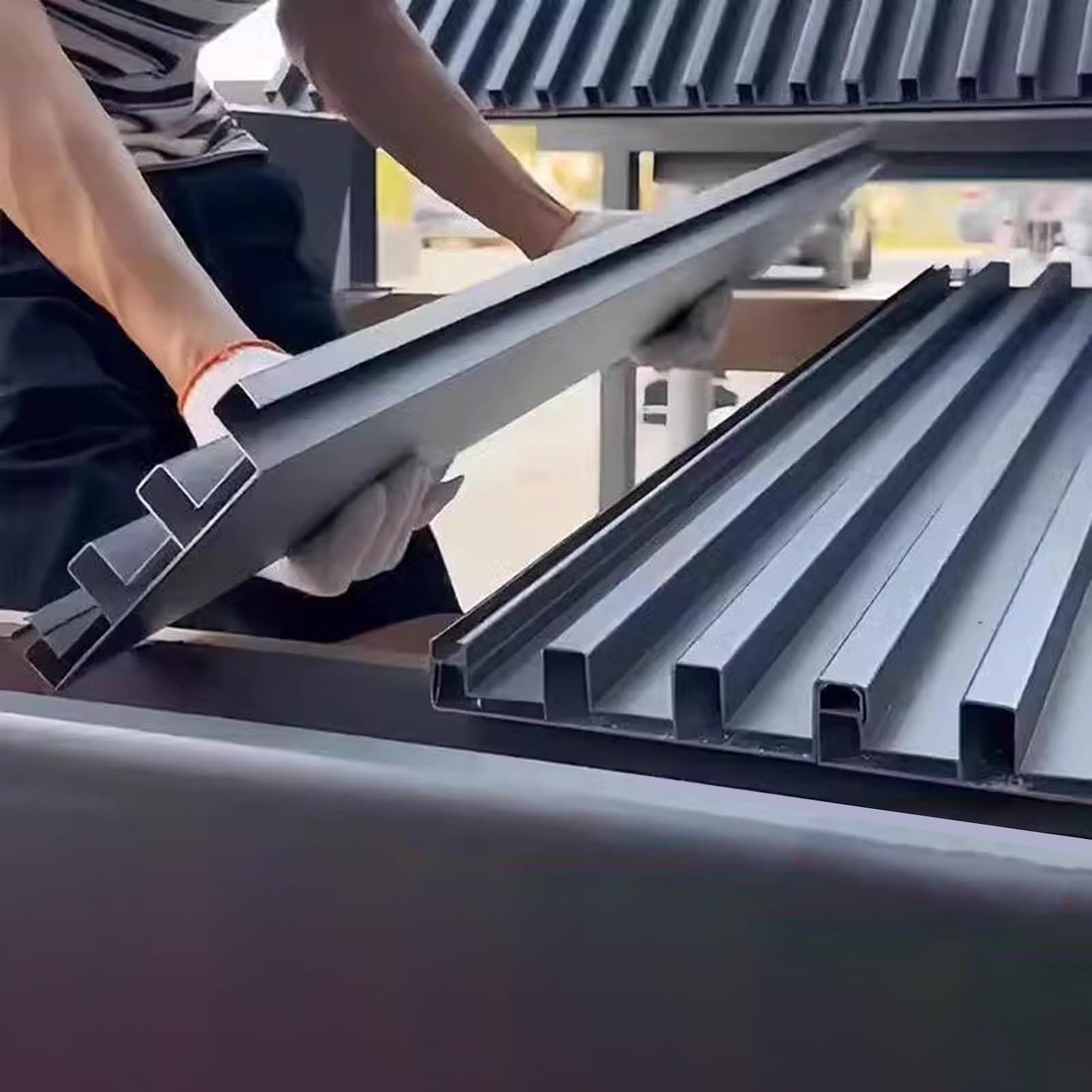 Roofing Sheets 2.6-6.6 Ft Long Corrugated Panels, Thickened Aluminum Roof Cladding Board/Waterproof Tiles(1.3m/4.3ft)