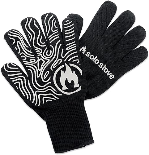 Solo Stove Guantes de alto calor, guantes para parrilla/barbacoa, guantes para horno, resistentes al calor hasta 450 °F, antideslizantes, color