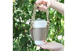 Exquisite Leather Coffee Purse Sleeve with Chain