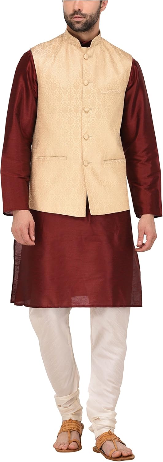 Tag 7 Men’s Blended Kurta Pyjama With Jacket Red Amazonで販売中 Tag 7 Men’s Blended Kurta Pyjama With Jacket Red Amazonで販売中