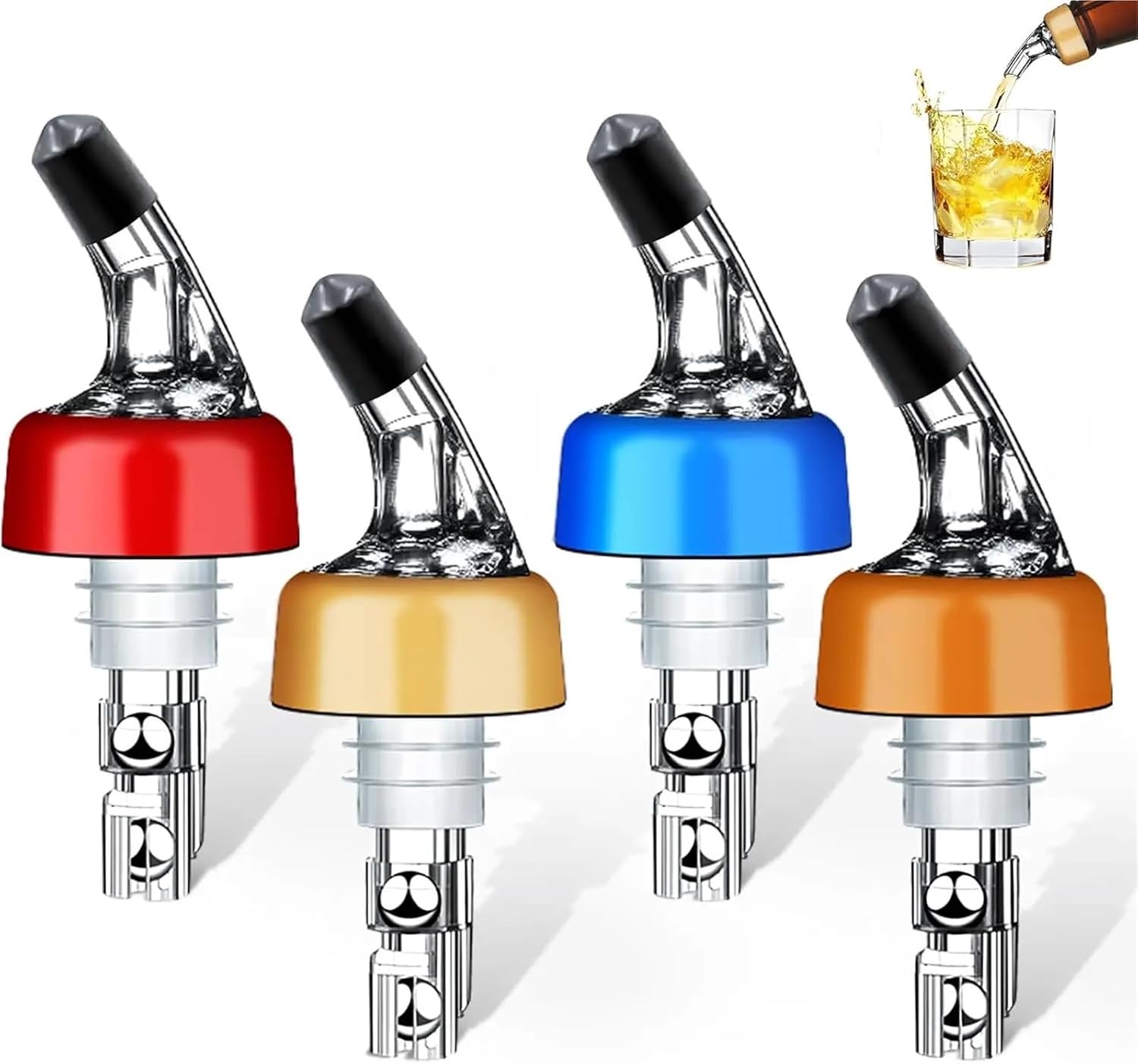 Wine Stoppers 8pcs Automatic Measured Bottle Pourer Quick Shot Spirit Measure Cocktail Dispenser Home Bar Tools For Keeping Fresh(30ml)