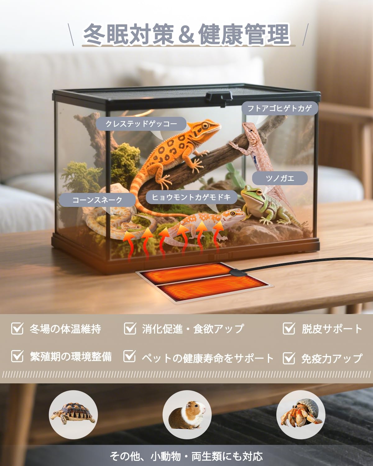 Amazon | 爬虫類シートヒーター ペット用 パネルヒーター 5W 耐久性