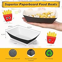 Vista 2 de 300 bandejas de papel para nachos, botes desechables de 2 libras, botes de comida rápida, soporte para perros calientes, cesta de papel