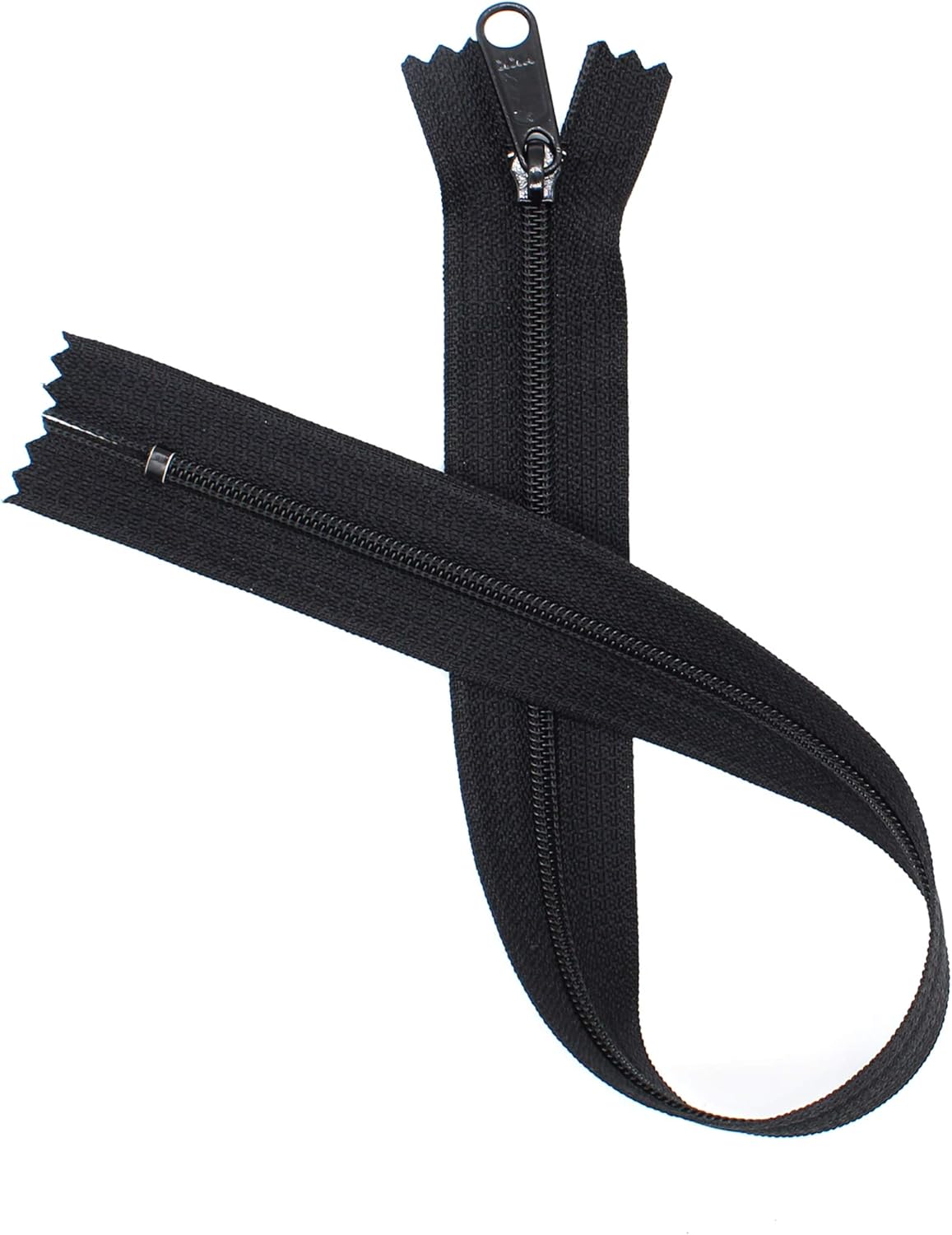 YKK® - Long Pull YKK® Nylon Coil #4.5 Handbag Zippers with Extra Long Pull Slider- Closed Bottom (Made in USA) - 5 Zippers with YKK® #4.5 Sliders 3pcs (48 Inch, Black)