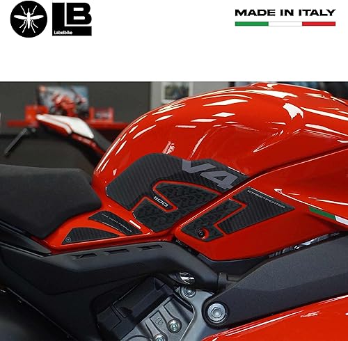 Miniatura 3 de labelbike - 2 pegatinas 3D de resina, protección lateral para tanque de motocicleta compatible con Ducati Streetfighter V4 2023