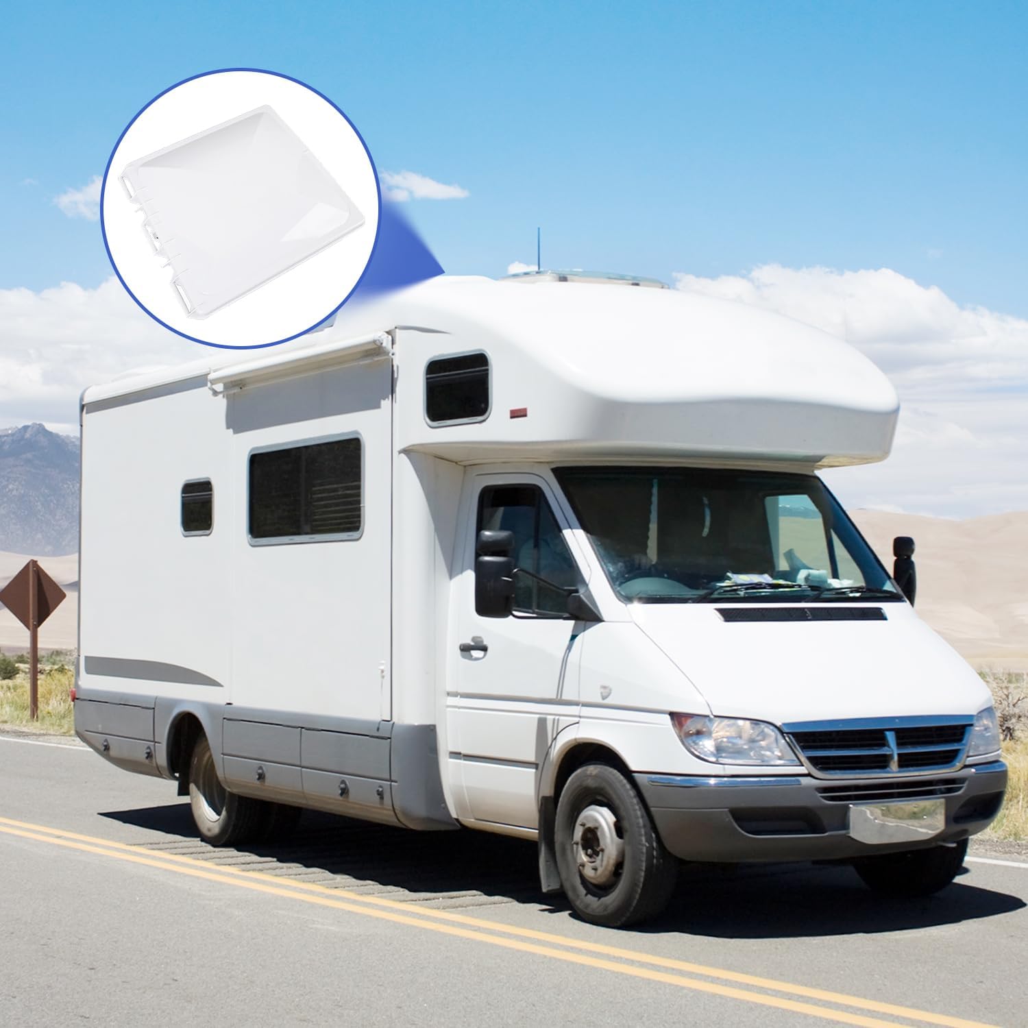 Tissting Universal RV Roof Vent Cover 13x13 Inch - High Flow Replacement Lid with Easy Install, Rain Guard for RV Trailer Motorhome Camper Van Bus Yacht Marine