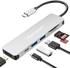 Hiearcool USB C Hub Multi-Port Adapter 7-in-1 USB-C Dongle with 4K HDMI 100W PD SD TF Card Reader