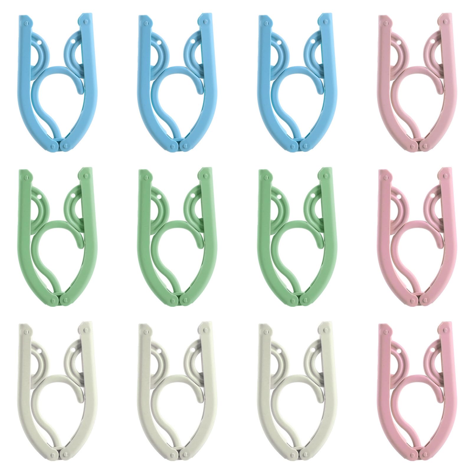 GAOHAN 12 PCS Travel Hangers Folding Clothes Hangers Portable Plastic Clothes CoatsHangers Non-SlipTravel Hanger Portable Folding Foldable Space Saving Coat Hanger for Home,Hotel,Travel,Camping