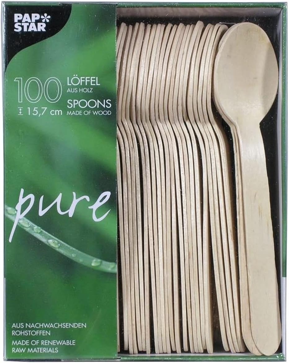Kaffeelöffel Aus Holz – Einwegbesteck, 11 Cm, Green Line – 100 Bis 2000 Stück Wählbar