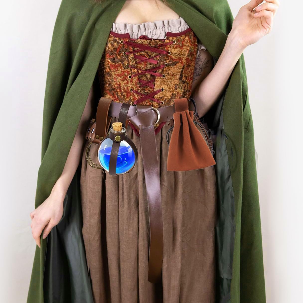Renaissance Costume Accessory Belt Pouch Purse Potion Bottle Belt Waist Set Retro Medieval Festival Ren Faire - Image 3