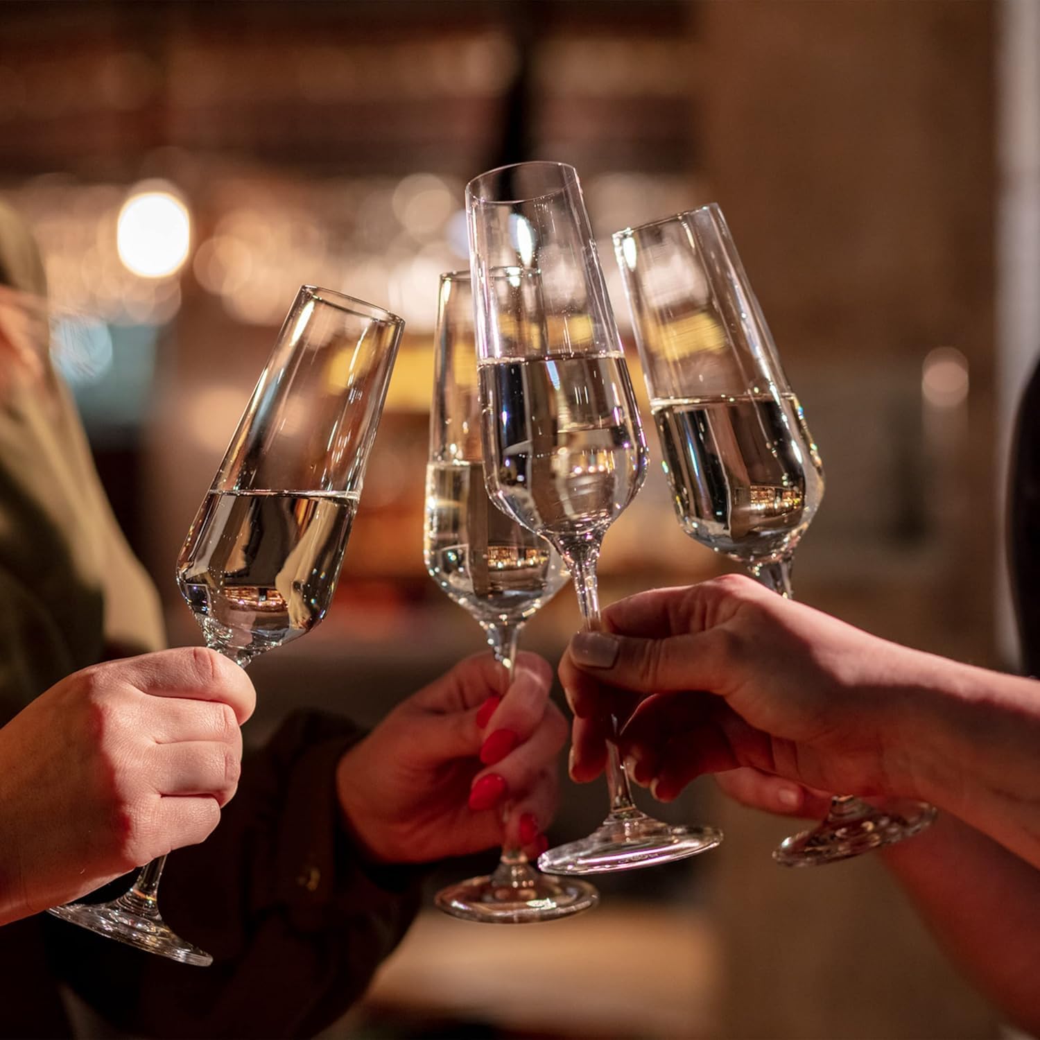 Krosno Gläserset 6× Rotweingläser 550 ml + 6× Champagnerflöten 200 ml | Bleifreies Kristallglas | Perfekt für Zuhause, Restaurants und Partys | Spülmaschinengeeignet