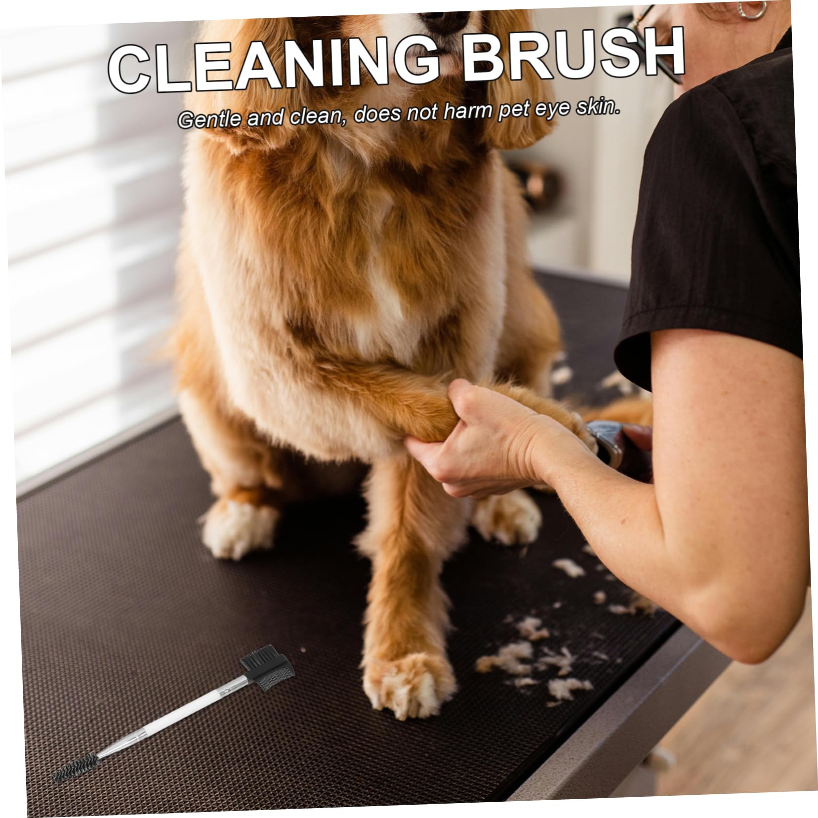 HOLIDYOYO 2Pcs Pet Dog Eye Comb Soft Bristle Grooming Brush for Eye Gentle Tear Removal Tool for Dogs and Cats Ergonomic Skid Handle Efficient Pet Care