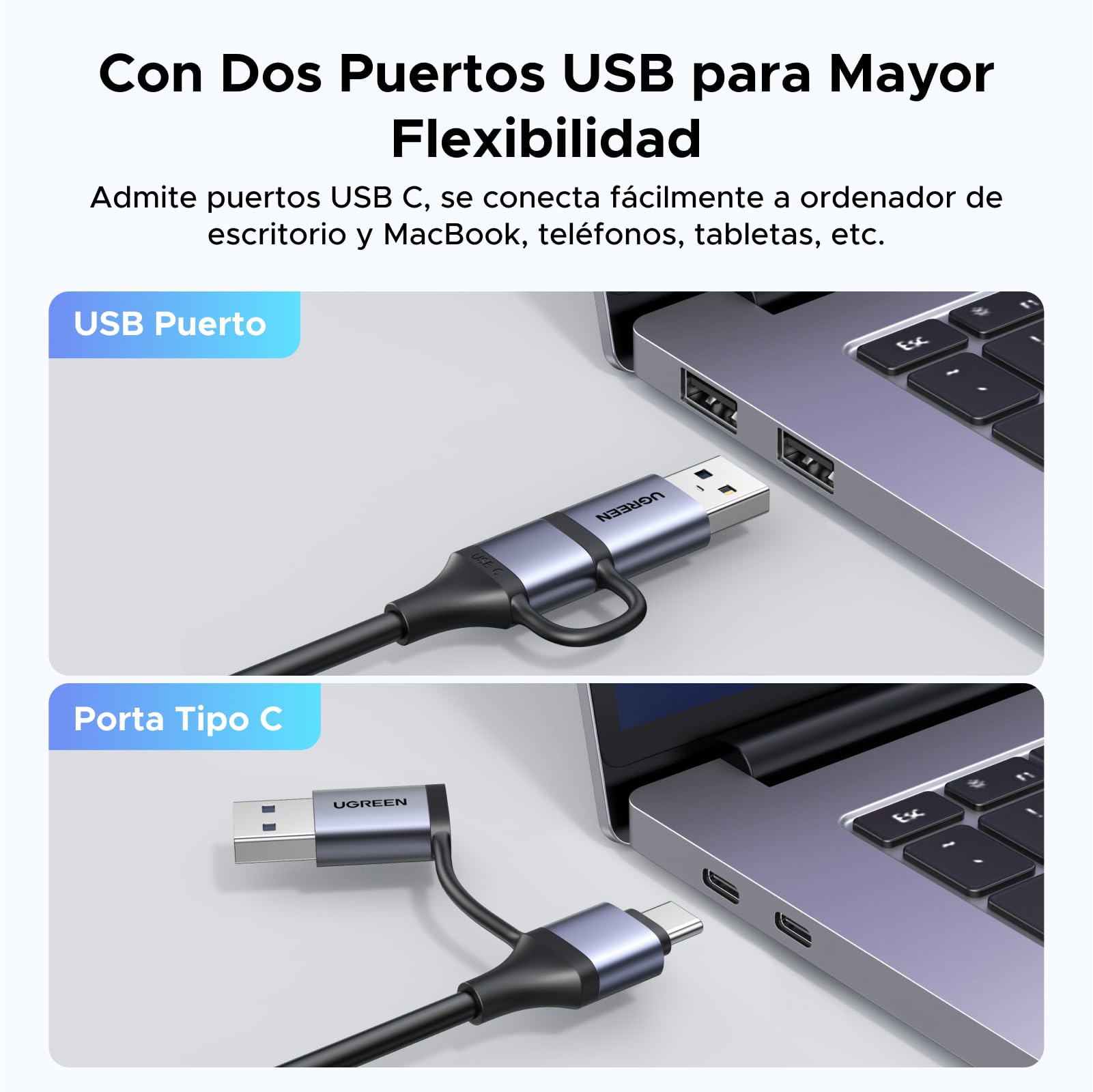 UGREEN Tarjeta de Captura de Video HDMI 4K 30Hz a USB A USB C 3.0 2K 30Hz 1080P para Streaming Grabación de Juegos y Transmisión en Vivo Compatible con Quest 3 Switch 2 PS5 PS4