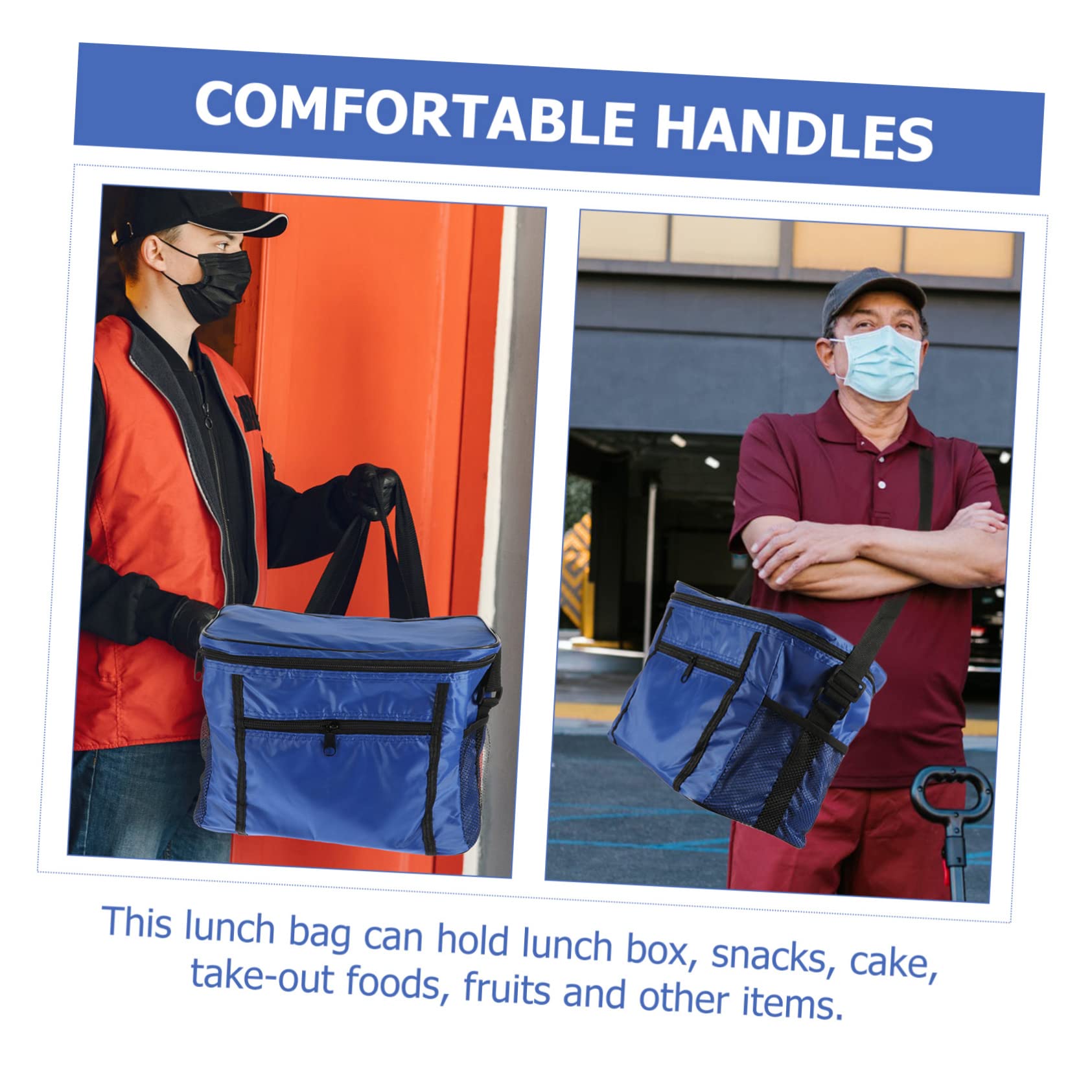 MAGICLULU Bolsa de Almuerzo Oxford Azul para Conservar Calor y Frescura | Tela Oxford, Uso en Picnic y Eventos en Vivo, Formato Compacto para Comida y Fiambrera