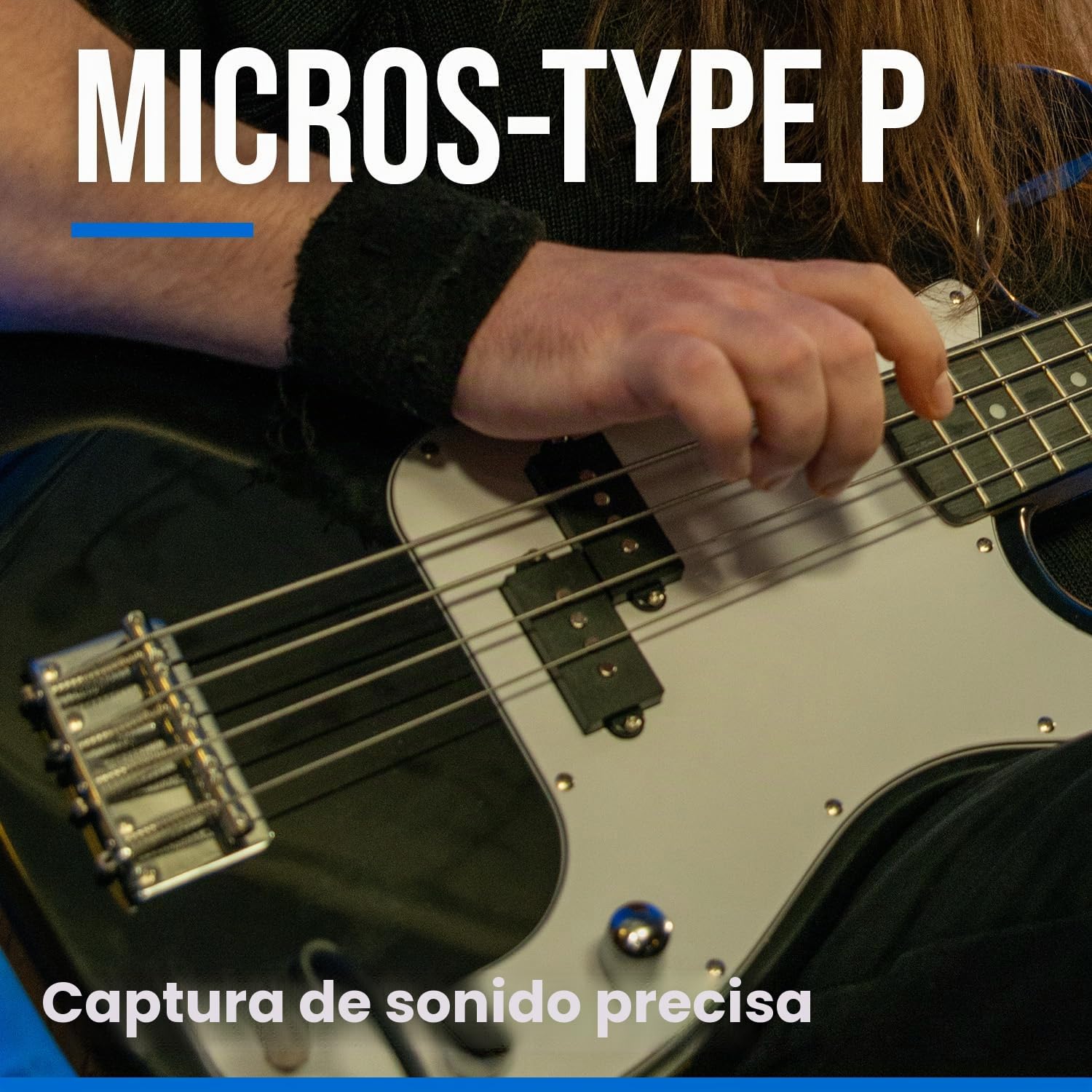 Bajo eléctrico Woodbrass PB100 negro - Guitarra baja versátil ideal para principiantes - Cuerpo forma PB Fresno Toque arce - Estilo rock, pop, funk, blues, duros, jazz