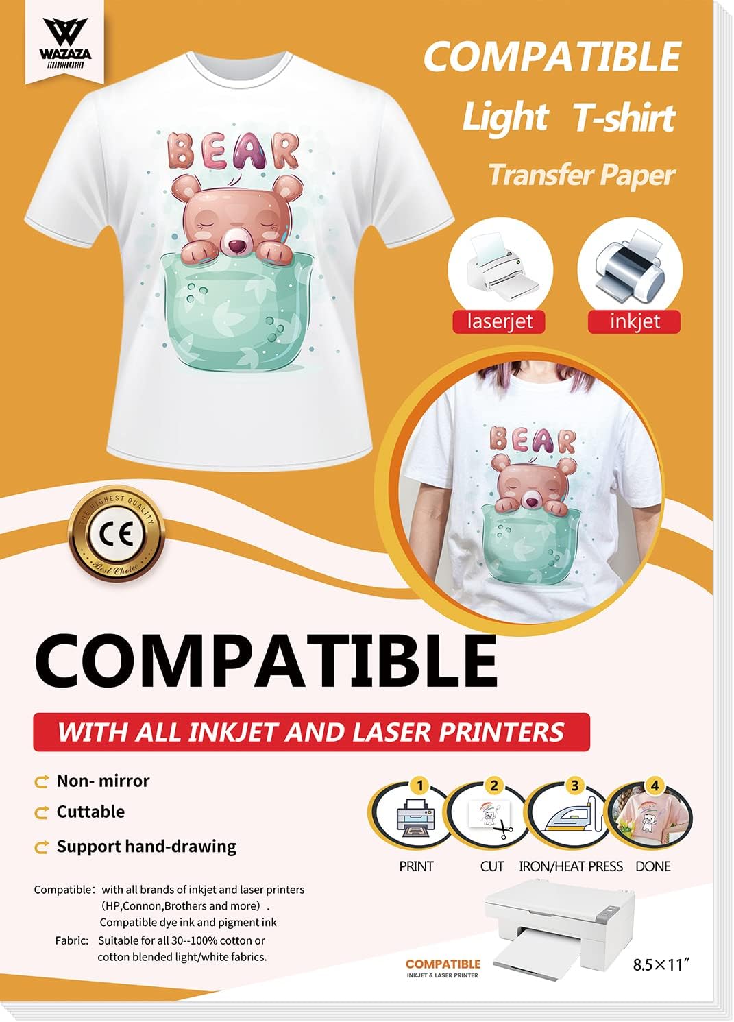 Bestechno Improved Heat Transfer Paper for Light TShirts