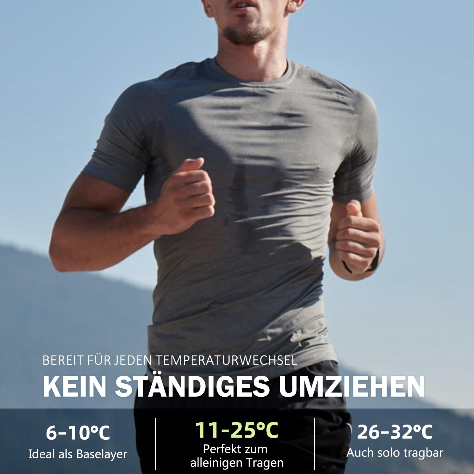 Merino Protect 100% Merino Shirt Herren Kurzarm Geruchsresistent Merinowolle Unterwäsche Leicht Wandern Reisen T-Shirt