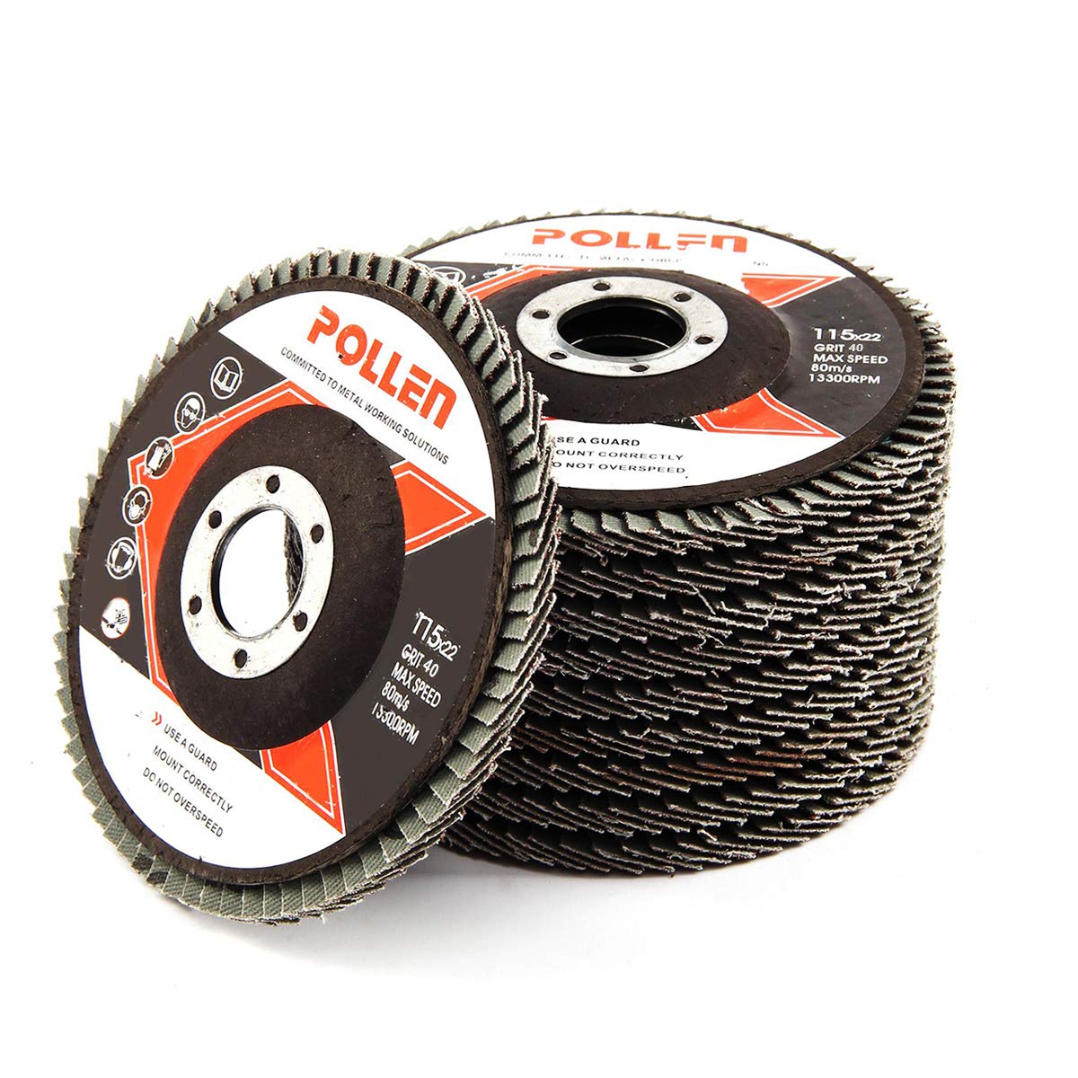 Youyijia 10Pcs Flap Discs 40 Grit Grinder Discs Grinding Wheel Discs 115mm Grinding Discs for Grinding Metal Wood