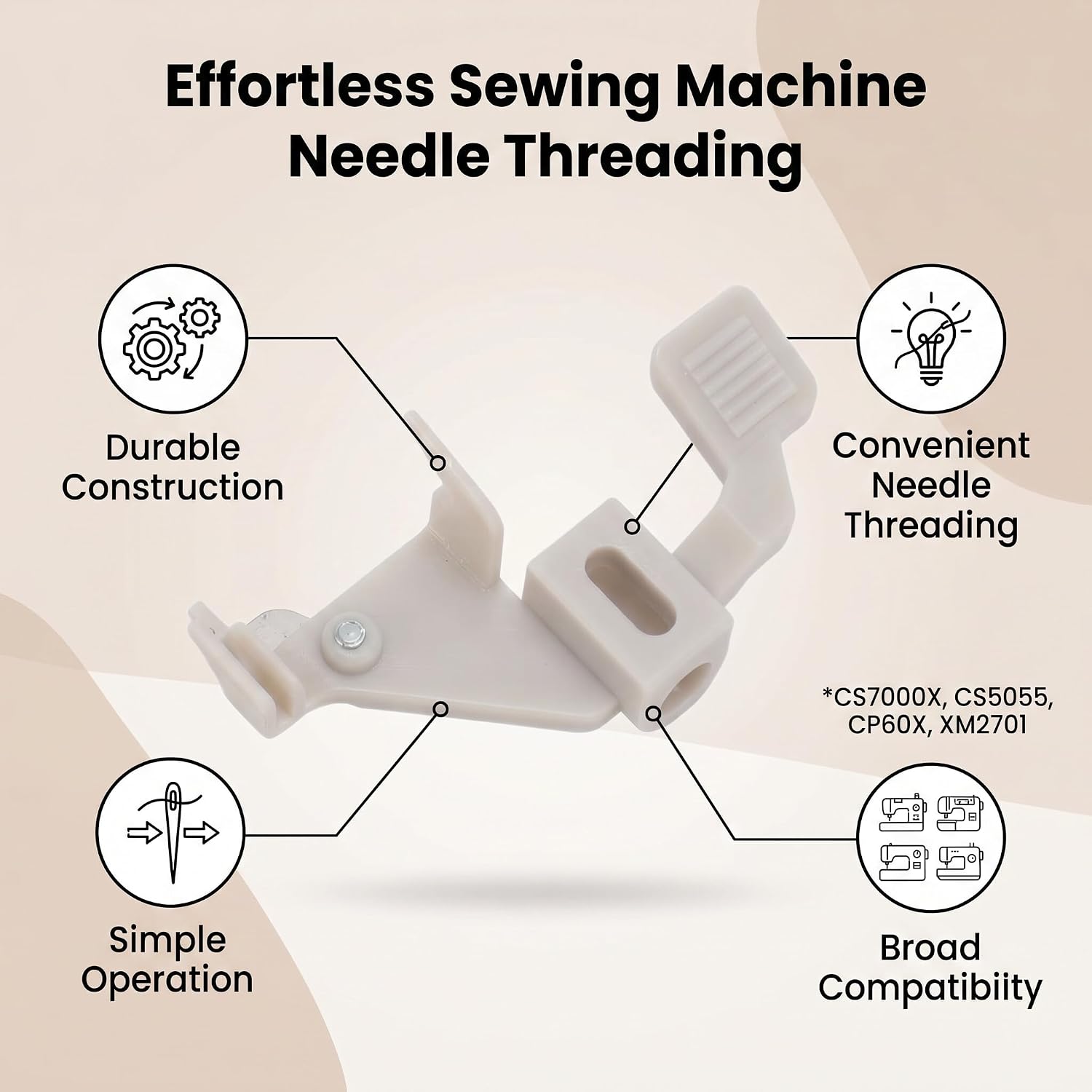 Generic Needle Threader for CS7000X, CP60X, CS5055, XM2701 - Plastic, Effortless Threading, Ideal for Plastic