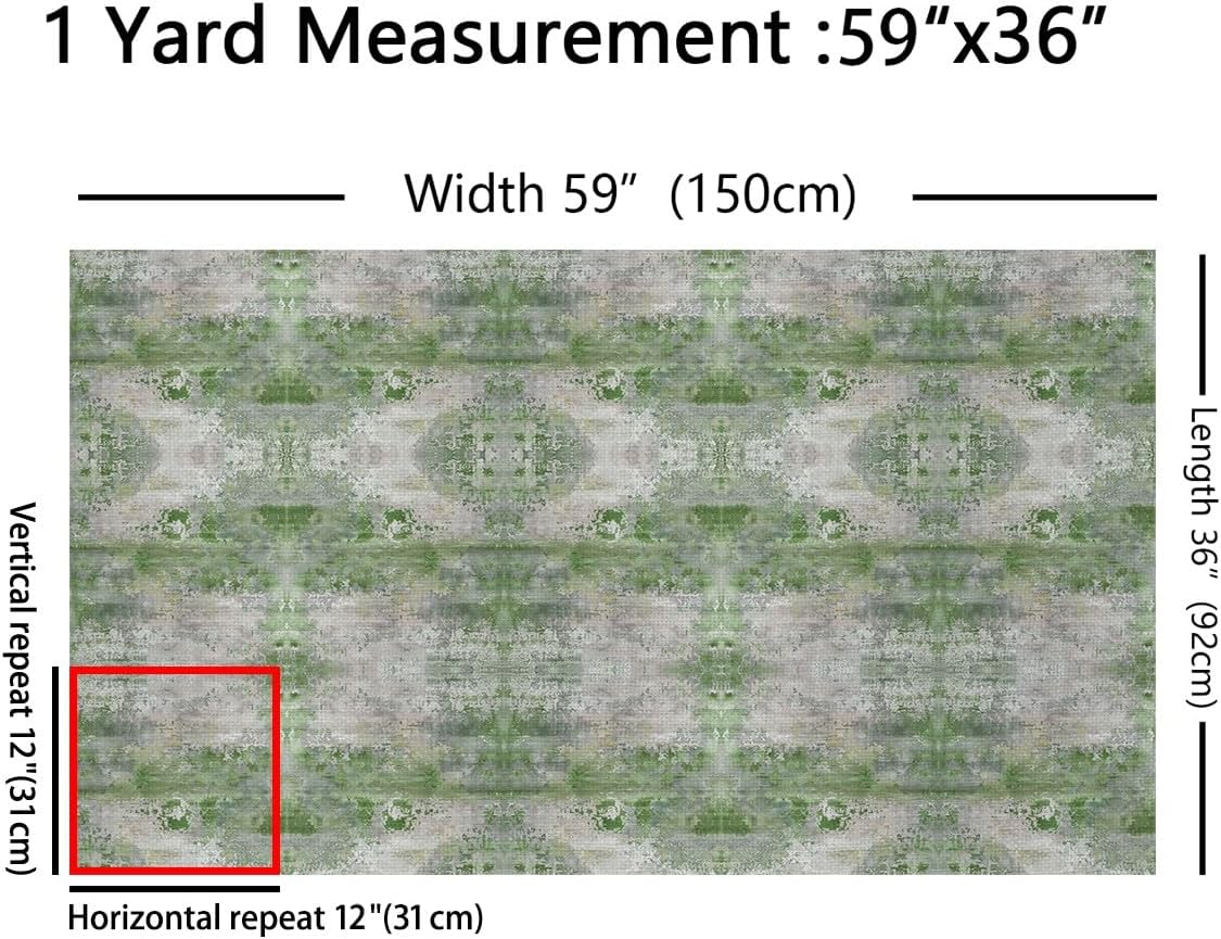 Erosebridal Abstract Teal Fabric by The Yard - Modern Watercolor Green Grey Upholstery, Ombre Gradient Decorative, Tie Dye Batik Aesthetic Patchwork Quilt for DIY Upholstery - 2 Yards