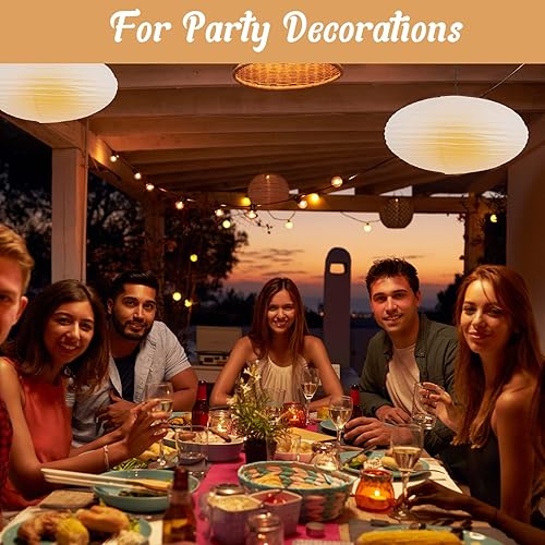 Miniatura 5 de Retisee 2 linternas de papel ovaladas para colgar, lámpara colgante china japonesa, bola de China para suministros de fiesta, despedida de soltera,