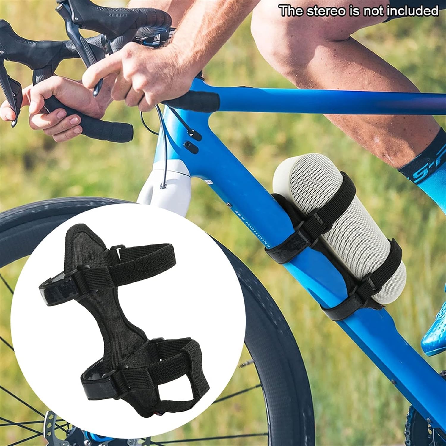 Speaker Bracket Accessories Holder Magic Sticker Adjustable Strap Bicycle Speaker Mount Cycling Roll Bar Non Slip Nylon Water Bottle Outdoor Floor/Wall Mount Speaker Stand