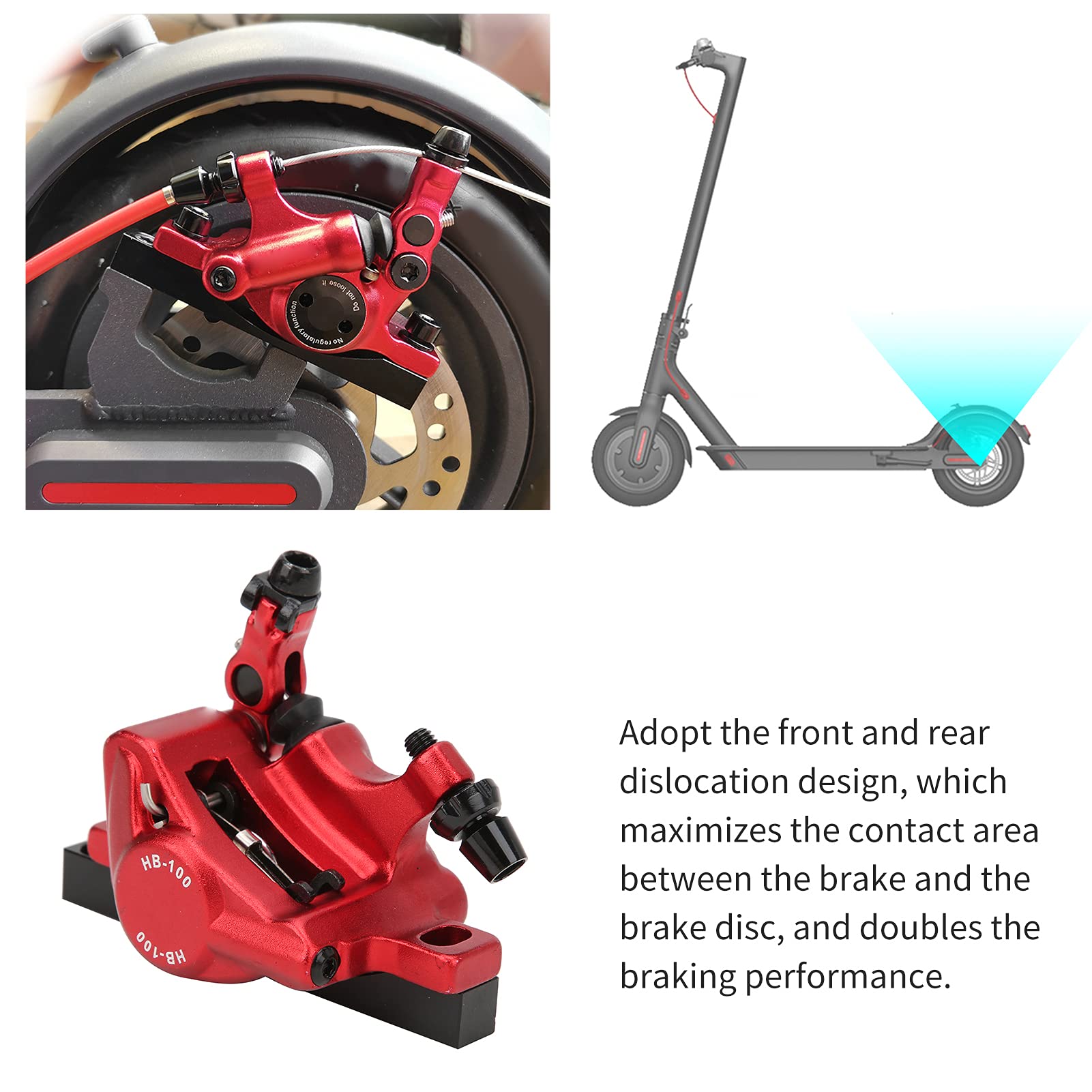 Ensemble de Frein à Disque Hydraulique à Longue Durée pour le Scooter électrique M365 avec Rotor de 120 Mm, Maximiser les Performances Freinage, Conception la Dislocation Avant et Arrière, Adaptée