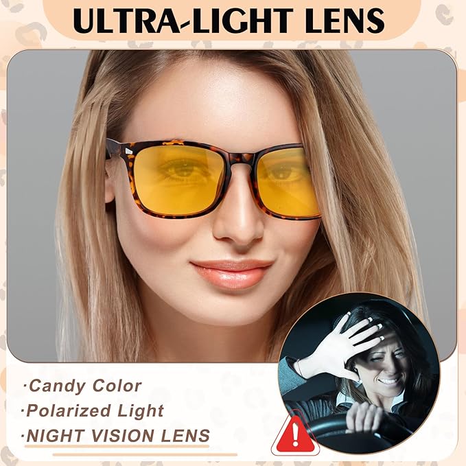 Gafas de sol polarizadas para mujer y hombre, anti reflejo amarillo UV 400 miniatura 5