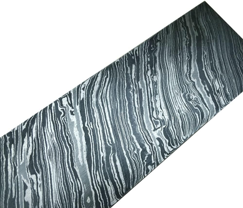 Firestorm Damascus Steel Billet Bar – Handmade Forged Knife Making Blank, Premium Damascus Bar Stock for Bushcraft & Custom Knife Crafting