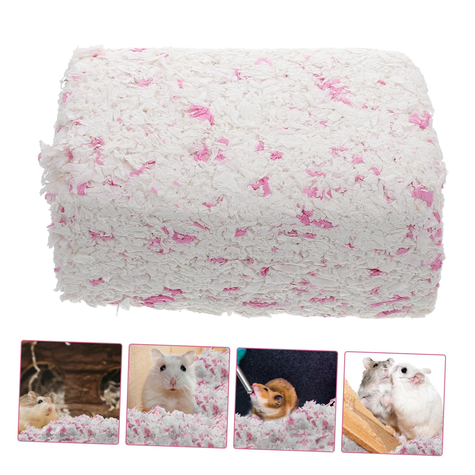 Happyyami Lettiera di Carta per Criceti e Gerbilli, Materiale da Nido Bianco, Assorbente e Sicuro per Gabbie di Piccoli Animali, 1 Sacchetto da 450g