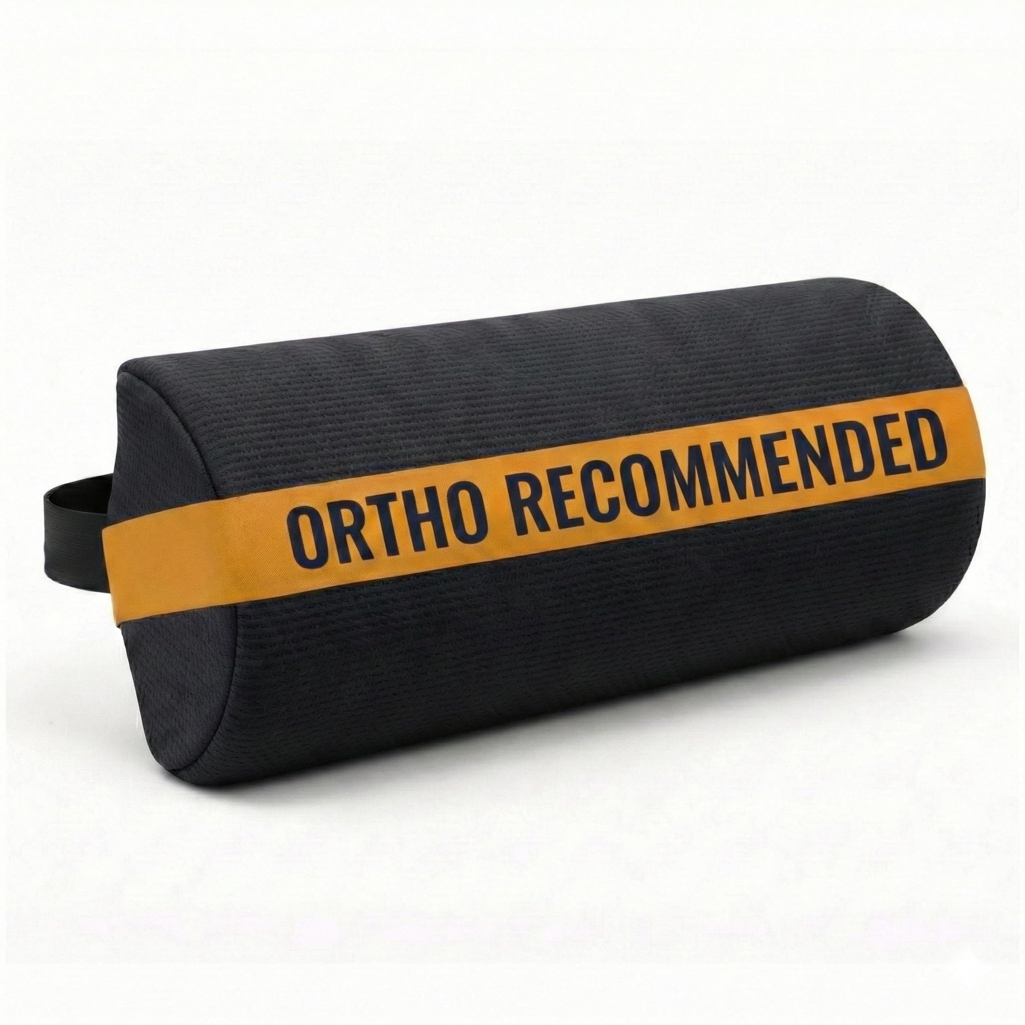 D-Shaped Lumbar Support Roll | Premium Memory Foam | 5-Year Warranty | Medical Grade Back Cushion for Lower Back Pain, Sciatica & Spinal Alignment | Office Chair & Car Seat Lumbar Roll(Black)