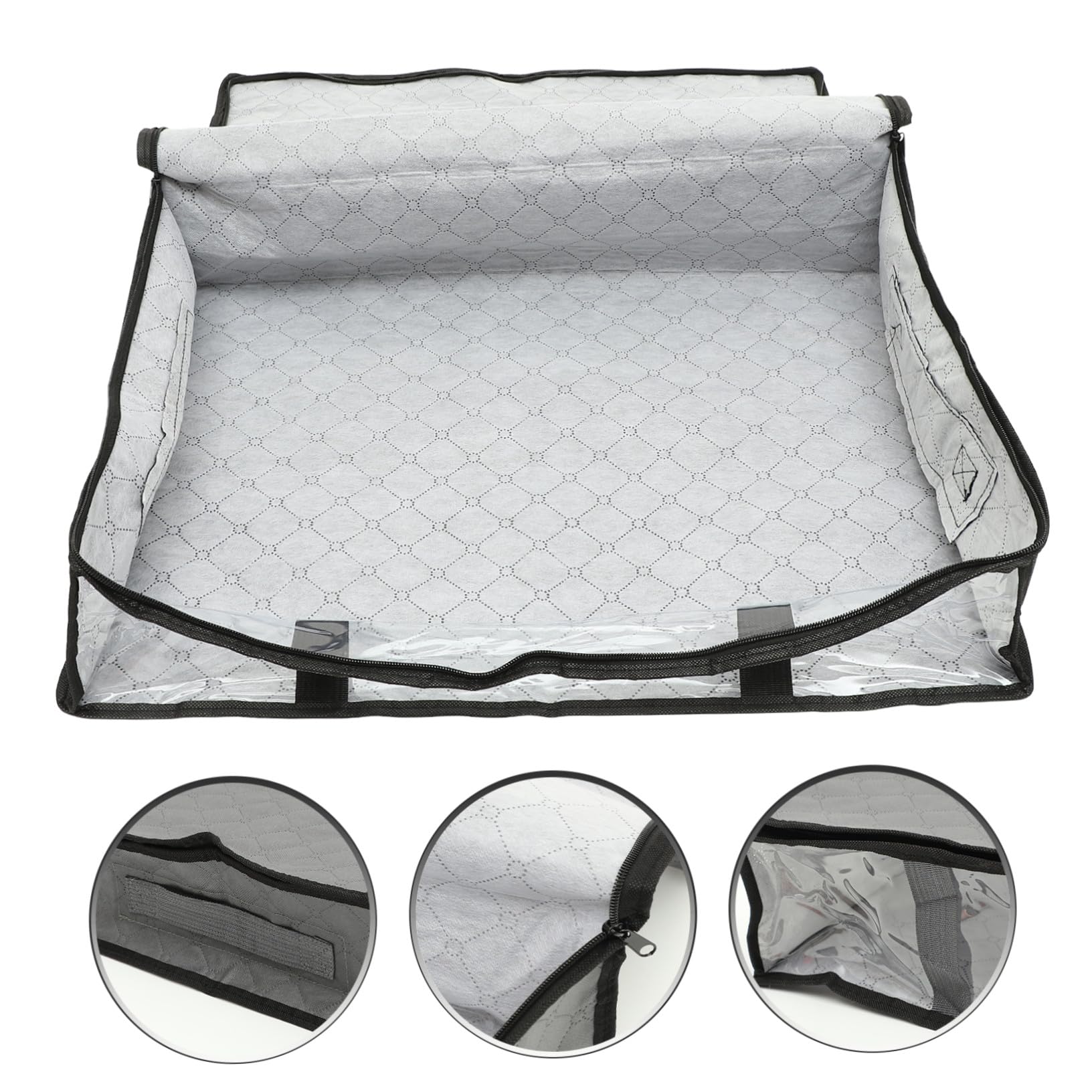 ERINGOGO Contenitore Sotto Letto Pieghevole in Non Organizer da Stoccaggio per Trapunte Coperte Vestiti Finestra Trasparente e Maniglie Ergonomiche