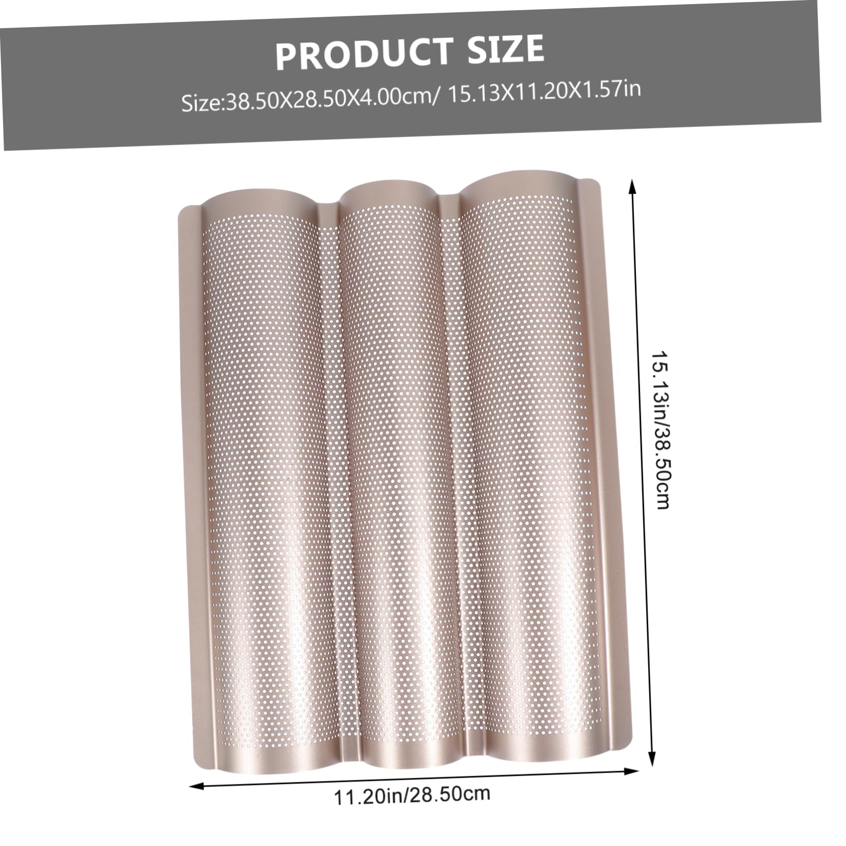 COLLBATH 1pc Multipurpose Bakeware French Bread Baking Slot Non Stick Household Baking Pan for Easy Demolding for Home and Restaurant Use Design