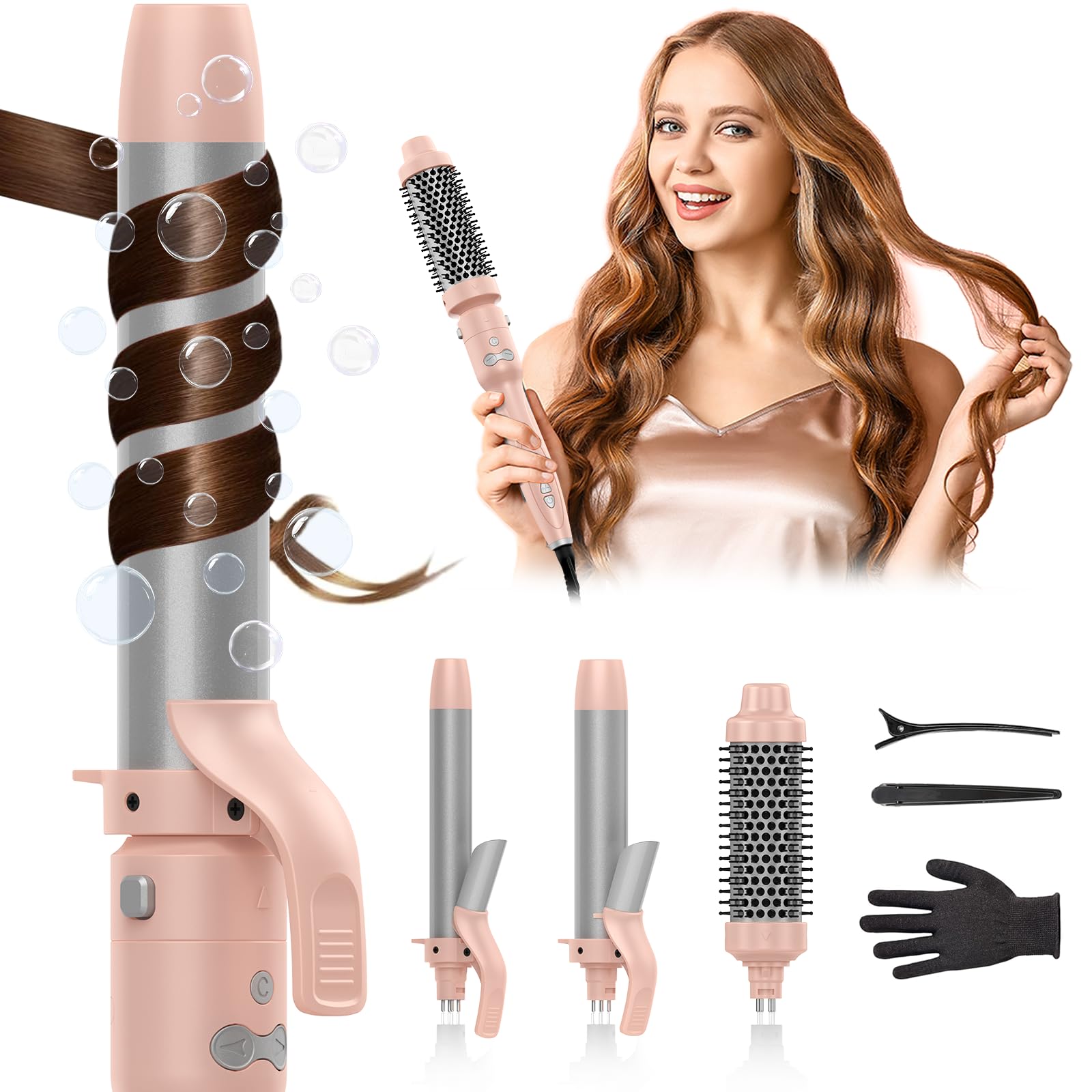 Amazon.com: Rotating Curling Iron Set, Automatic Curling Wand for