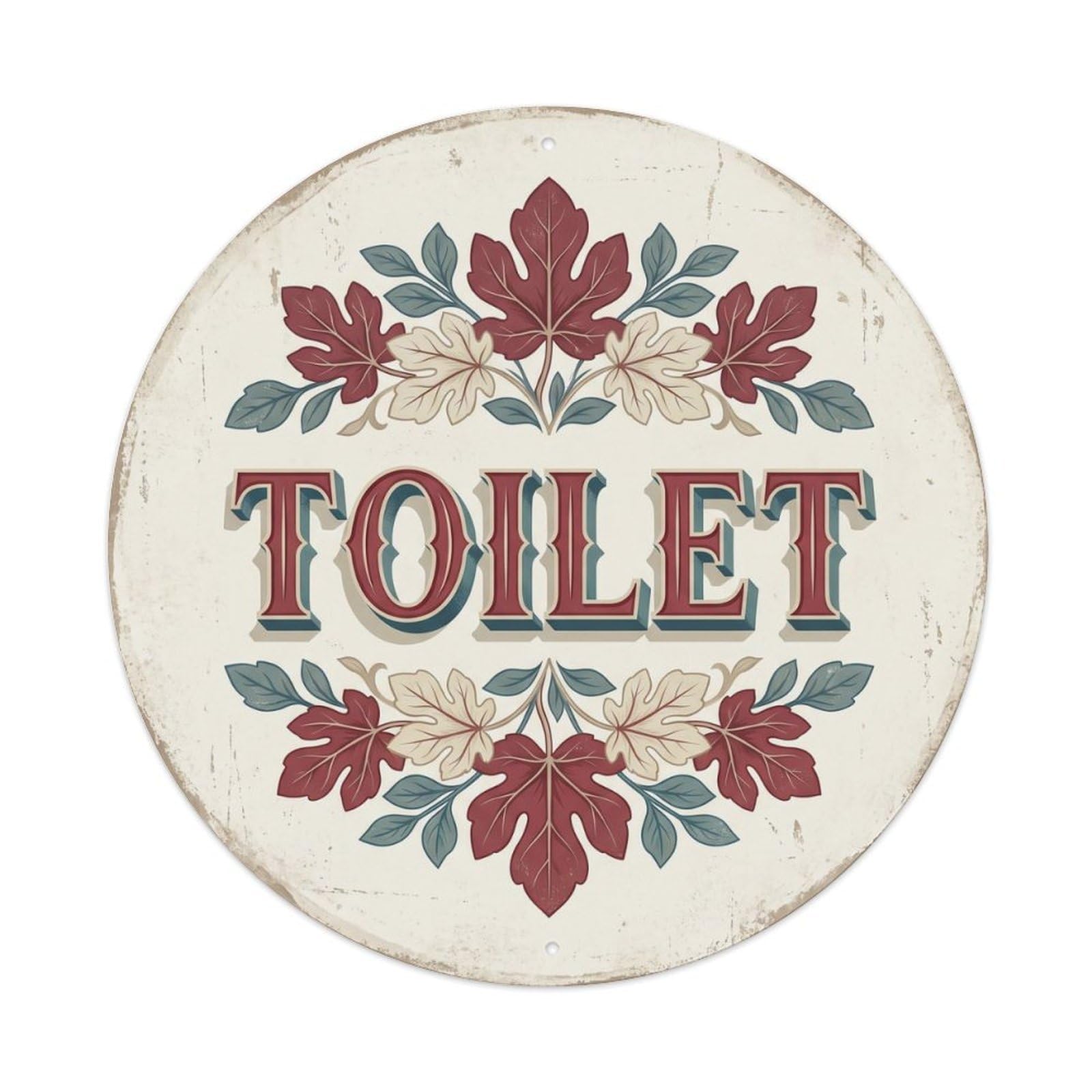 Okahys 8X8inch(20X20cm) Toilet(Wc) Signage Fig Leaves Vintage Metal Tin Sign