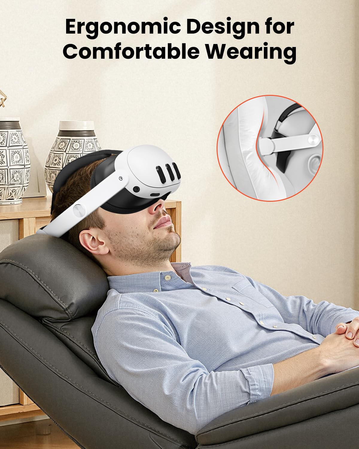 GEEKERA Headstrap Compatible con Meta-Quest 3/3S, 10000mAh Batería Head Strap para la Cabeza RGB, Accesorio VR con Correa Ajustable y Recarga Rápida, Tiempo de Juego Prolongado de 4 Horas