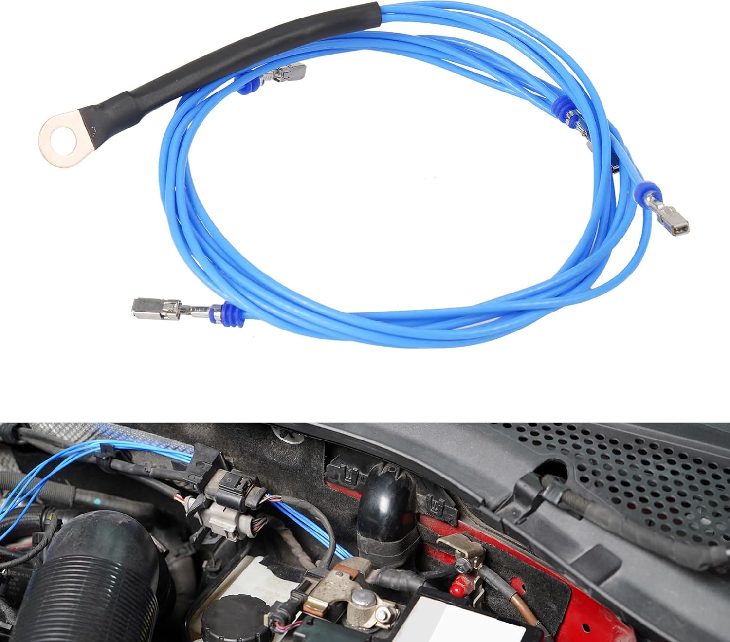 Bevinsee Coil Grounding Wire System Kit Upgrade Compatible with VW for EA888 Gen3 2.0T 1.8T 4D0 Car Earth Cable Kit High Performance Improve Power